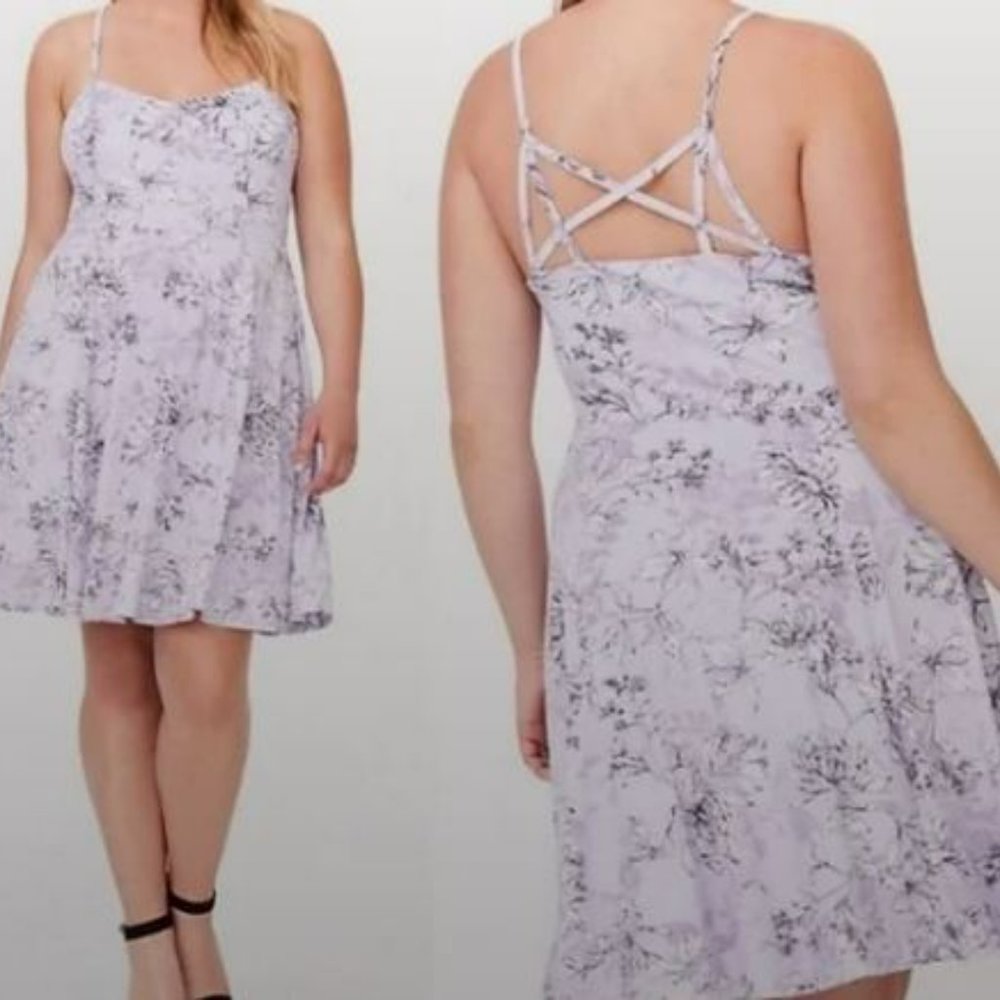 Size 2 Lilac Lavender Floral Torrid Dress - New Without Tags
